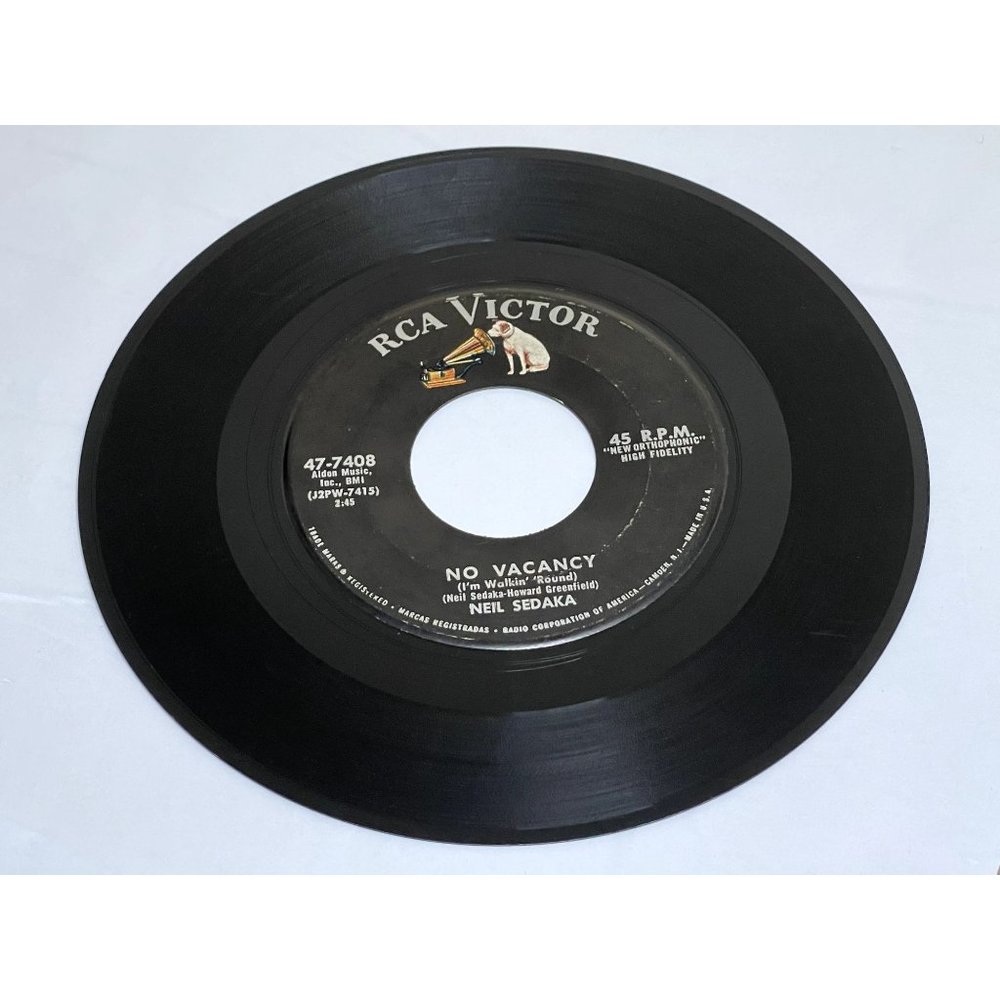 Neil Sedaka No Vacancy The Diary 47-7408 Rock, Pop VG+ Condition Vinyl Record 45